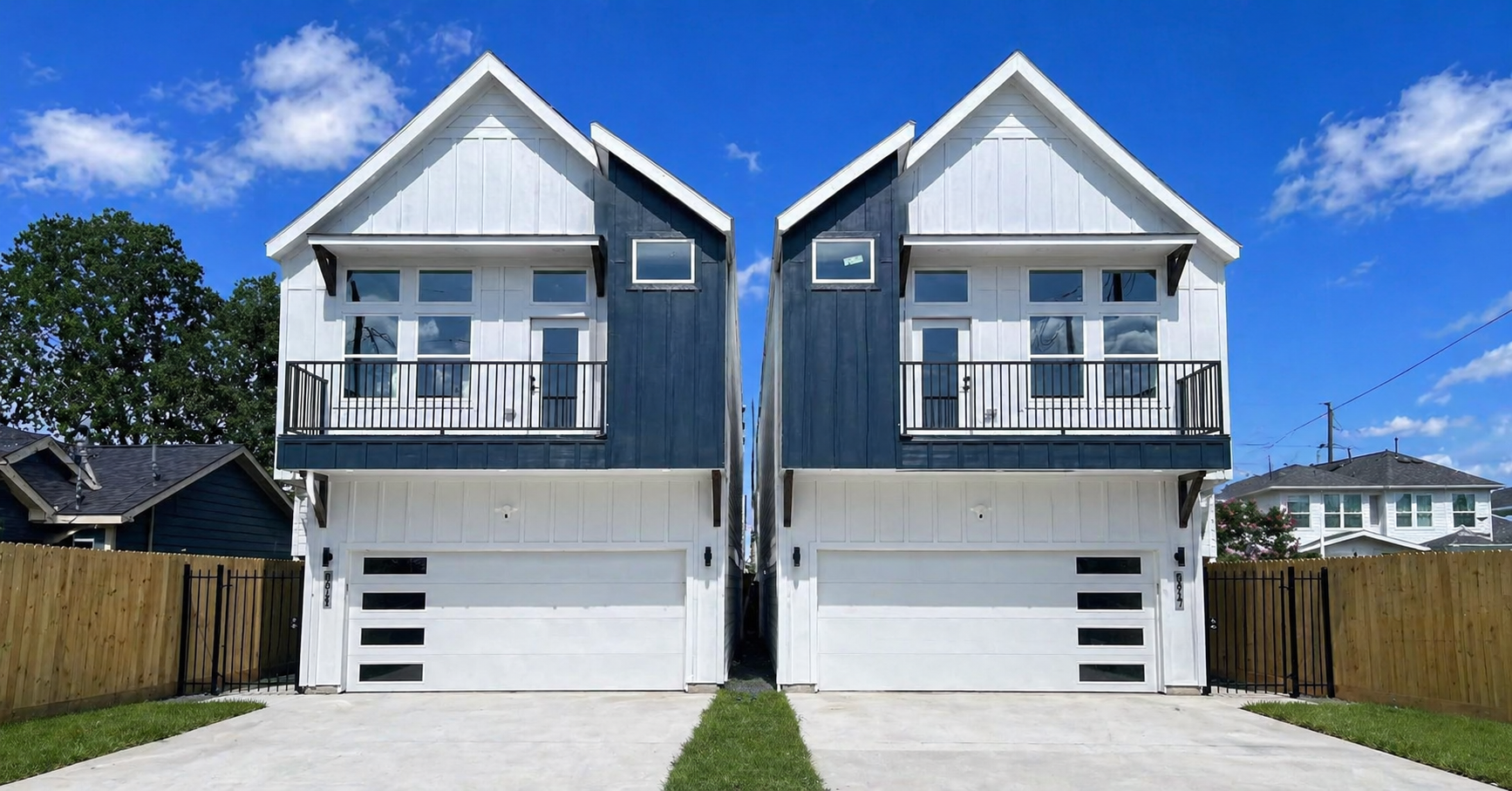Front exterior view of the Paris Street homes