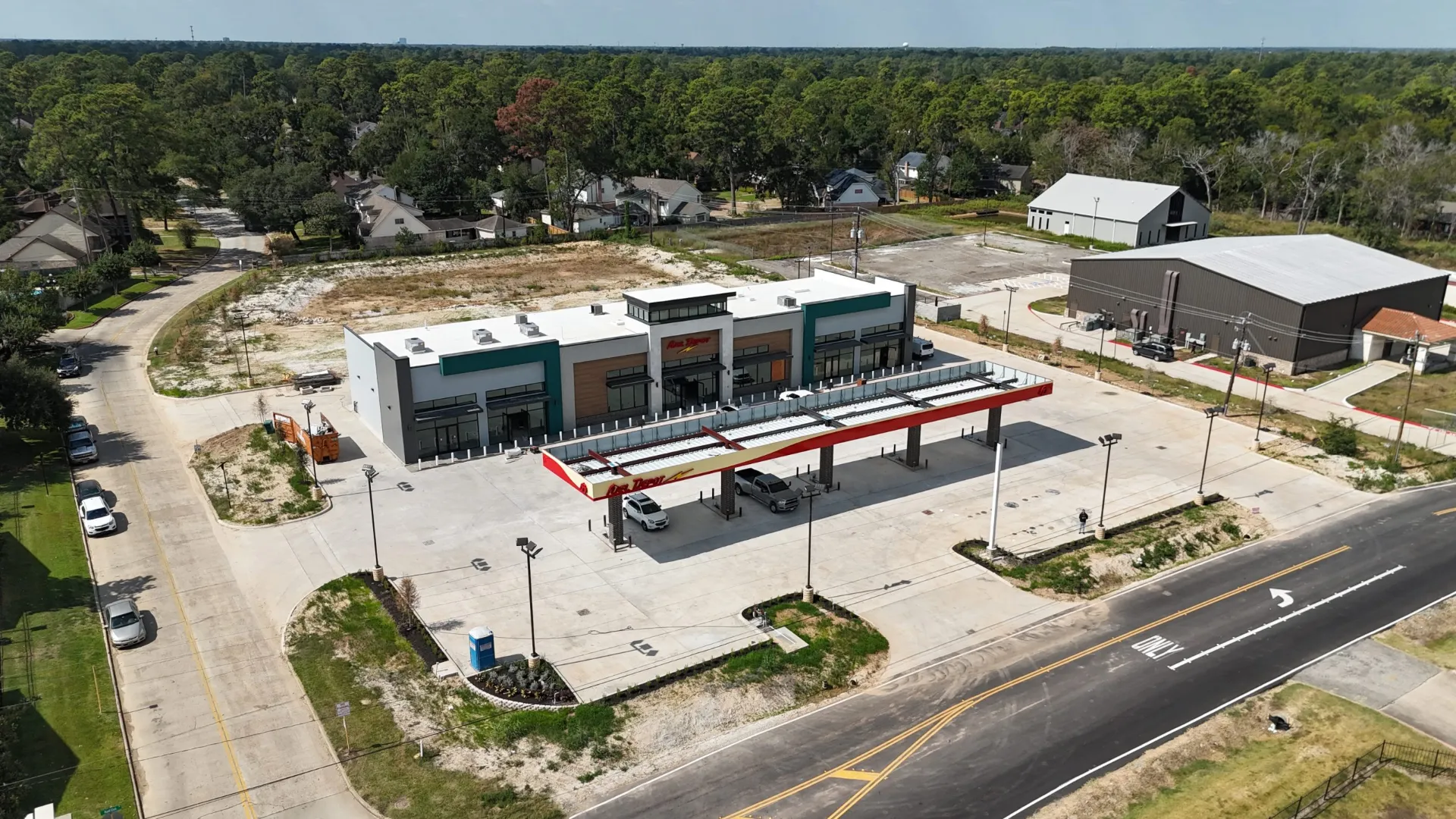 Red Oak fuel station and retail center project view